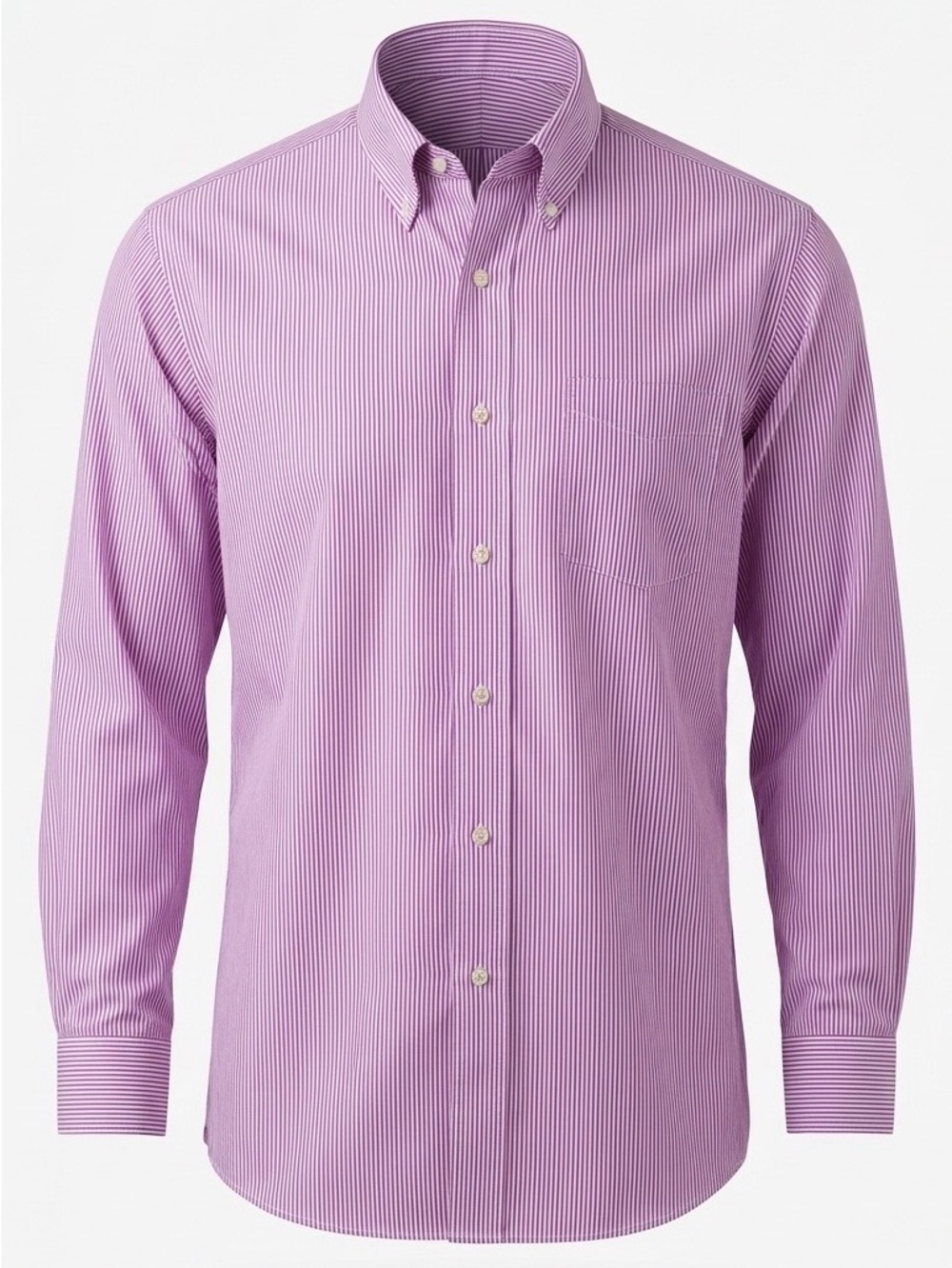 Brooks Brothers Pink & White Stripe Button-Down Dress Shirt for Men Sz 16 32/34